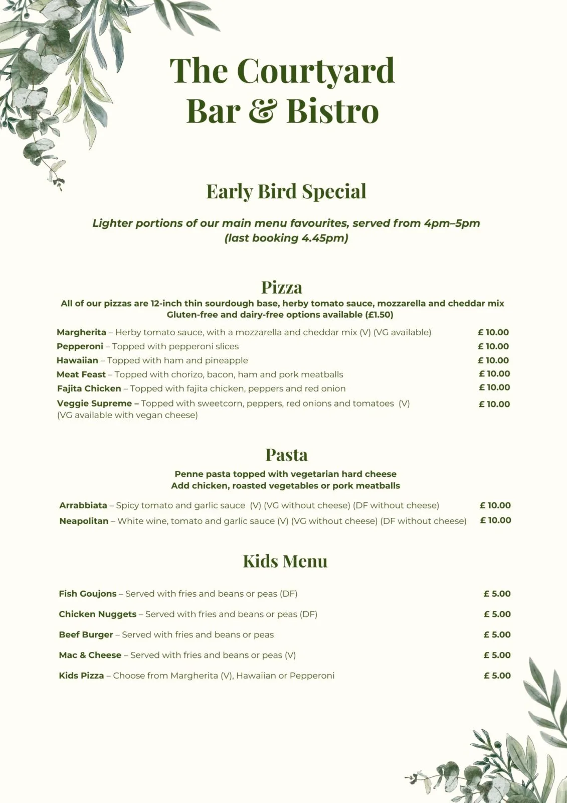 Early Bird Specials